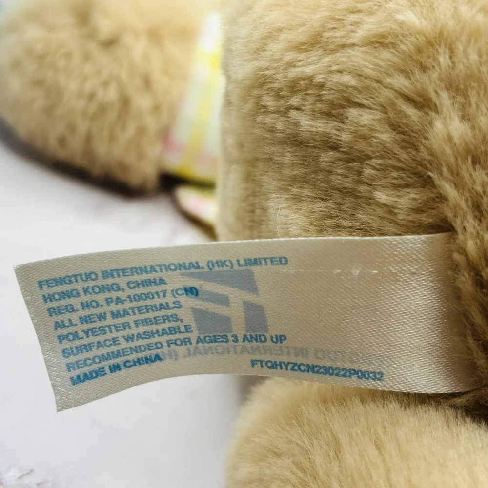 Fengtuo International (HK) Easter Bunny Rabbit‎ Tan Plush Pink Embroidered Nose